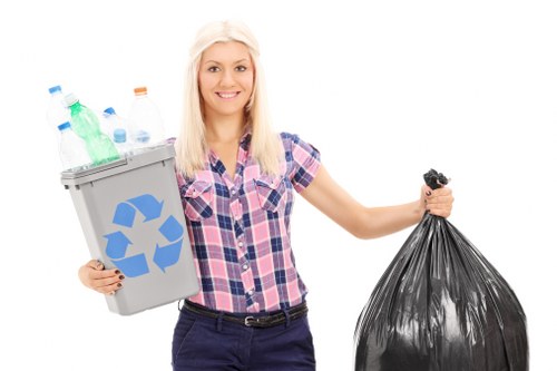 Business team implementing waste management strategies